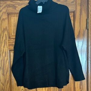 NWT Christmas & Banks Black Turtleneck Sweater Size XL